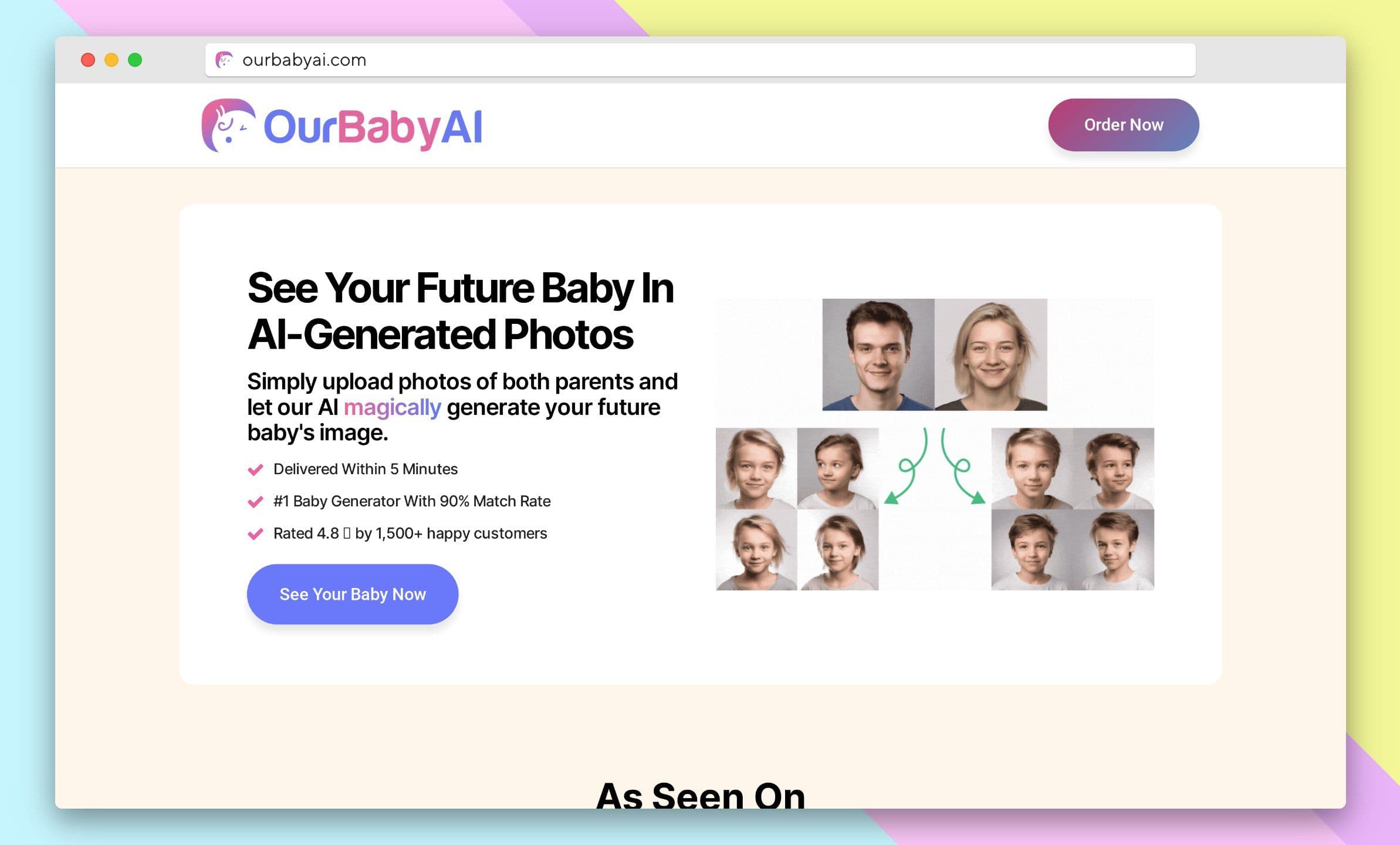 ourbabyai homepage screenshot